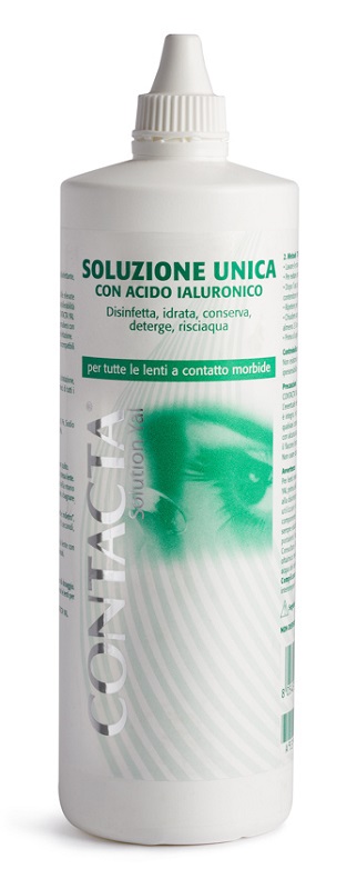 SOLUZIONE UNICA CON ACIDO IALURONICO PER LENTI A CONTATTO CONTACTA SOLUTION 360ML - pharmaluna