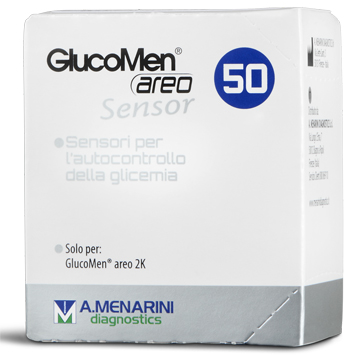 STRISCE GLUCOMEN AREO SENSOR PER ANALISI DEL GLUCOSIO 50 PEZZI - pharmaluna