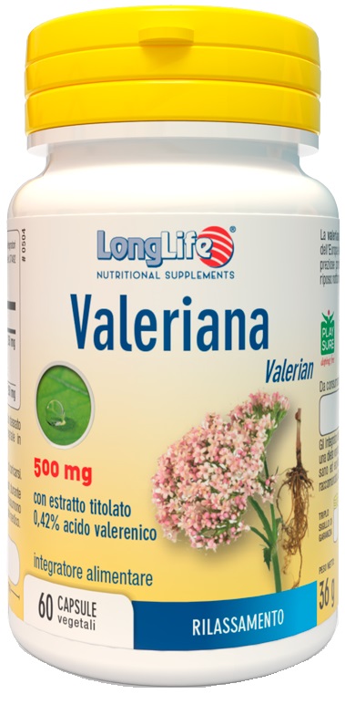 LONGLIFE VALERIANA 60 CAPSULE 500 MG - pharmaluna