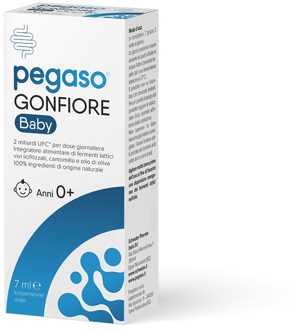 PEGASO GONFIORE BABY 1 FLACONCINO 7 ML SENZA ZUCCHERO SENZA GLUTINE NATURALMENTE PRIVO DI LATTOSIO - pharmaluna