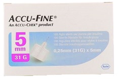 AGO PER PENNA DA INSULINA ACCU-FINE PEN NEEDLE ACCU-CHEK GAUGE 31 X 5MM 100 PEZZI - pharmaluna