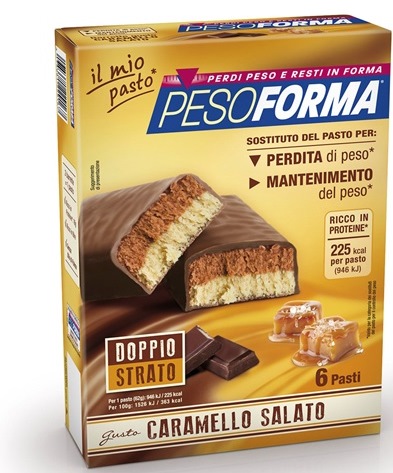 PESOFORMA BARRETTA AL CARAMELLO SALATO 12 PEZZI DA 31 G - pharmaluna