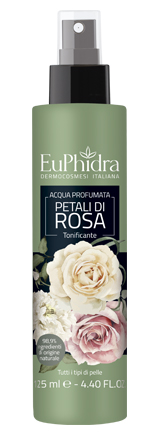 EUPHIDRA ACQUA PROFUMATA ROSA IN FLACONE CON ETICHETTA POMPA SPRAY - pharmaluna