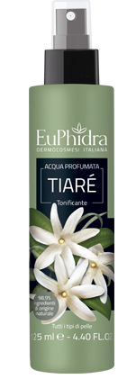 EUPHIDRA ACQUA PROFUMATA TIARE' IN FLACONE CON ETICHETTA POMPA SPRAY - pharmaluna