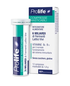 PROLIFE COMPRESSE MASTICABILI INTEGRATORE ALIMENTARE IN TUBETTO CON ASTUCCIO - pharmaluna