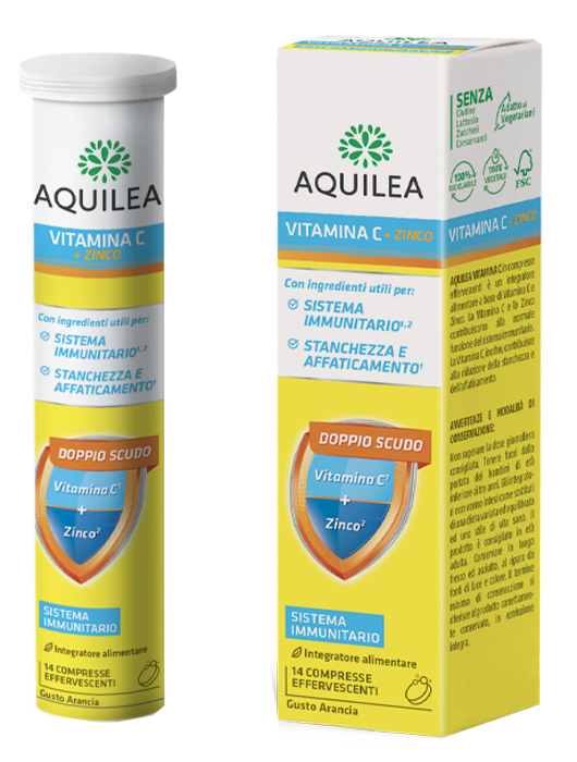 AQUILEA VITAMINA C 14 COMPRESSE EFFERVESCENTI - pharmaluna