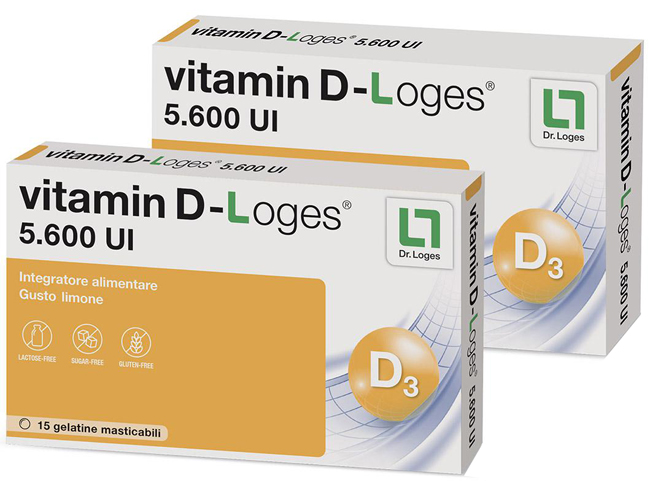 VITAMIN D-LOGES 30 GELATINE MASTICABILI GUSTO LIMONE 42 G - pharmaluna
