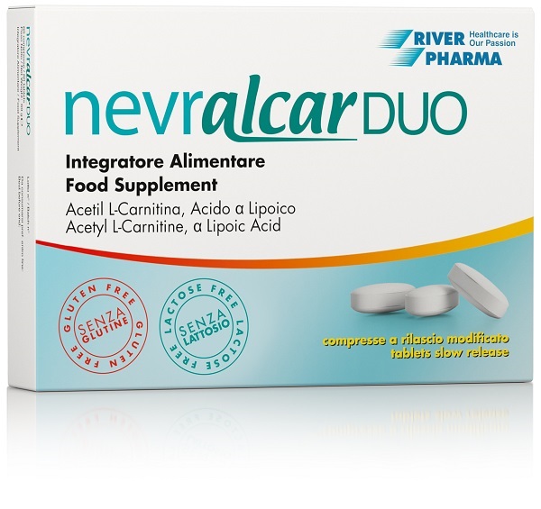 NEVRALCAR DUO 60 COMPRESSE DEGLUTIBILI A RILASCIO MODIFICATO SENZA GLUTINE SENZA LATTOSIO - pharmaluna