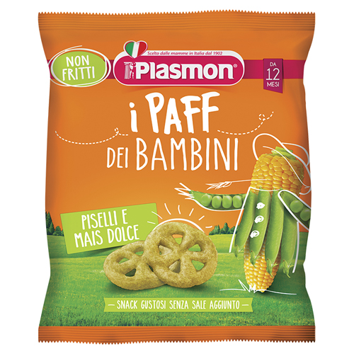 PLASMON DRY SNACK PAFF PISELLI-MAIS 15 G - pharmaluna