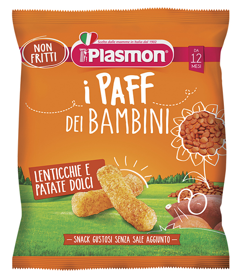 PLASMON DRY SNACK PAFF LENTICCHIE-PATATA DOLCE 15 G - pharmaluna