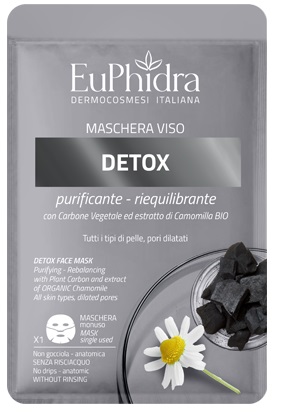 EUPHIDRA MASCHERA VISO DETOX 1 PEZZO - pharmaluna