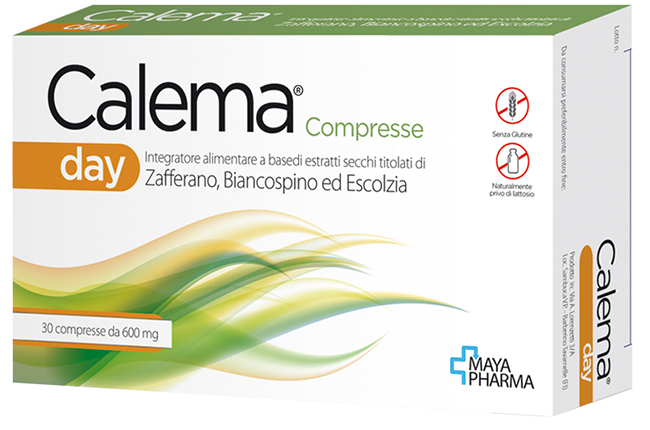 CALEMA DAY 30 COMPRESSE DA 600 MG SENZA GLUTINE NATURALMENTE PRIVO DI LATTOSIO - pharmaluna