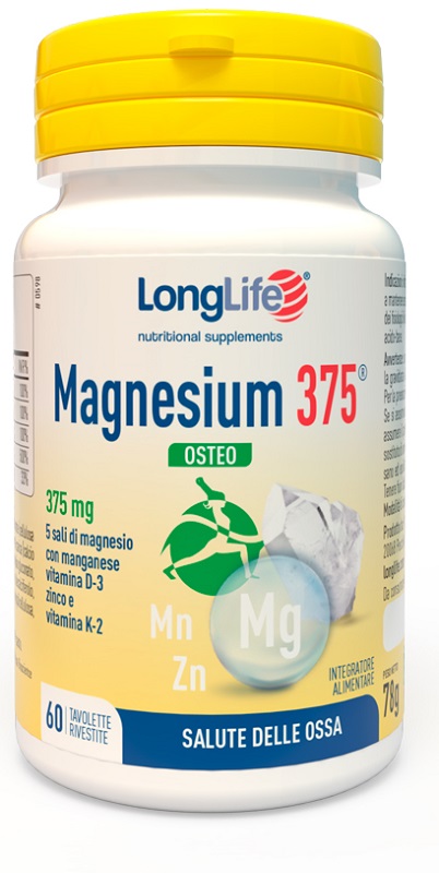 LONGLIFE MAGNESIUM 375 OSTEO 60 TAVOLETTE - pharmaluna