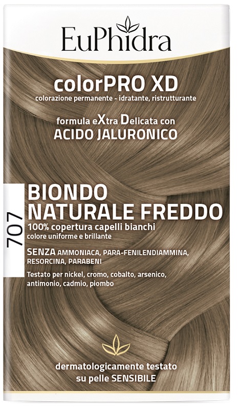 EUPHIDRA COLORPRO XD 707 BIONDO NATURALE F COLORE + ATTIVANTE + BALSAMO + CUFFIA + GUANTI - pharmaluna