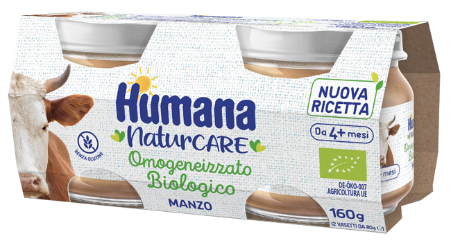 HUMANA OMOGENEIZZATO MANZO BIOLOGICO 2 PEZZI 80 G - pharmaluna