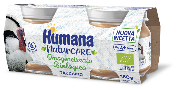 HUMANA OMOGENEIZZATO TACCHINO BIO 2 VASETTI DA 80 G - pharmaluna