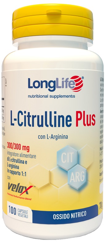 LONGLIFE L-CITRULLINE PLUS 100 CAPSULE VEGETALI - pharmaluna