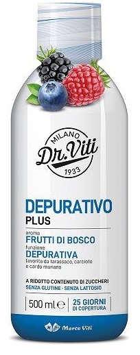 DR VITI DEPURATIVO PLUS FRUTTI DI BOSCO 500 ML SENZA ZUCCHERI - pharmaluna