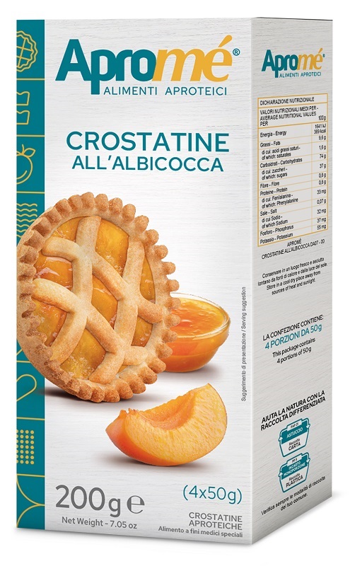APROME' CROSTATINE ALBICOCCA 4 PEZZI DA 50 G - pharmaluna