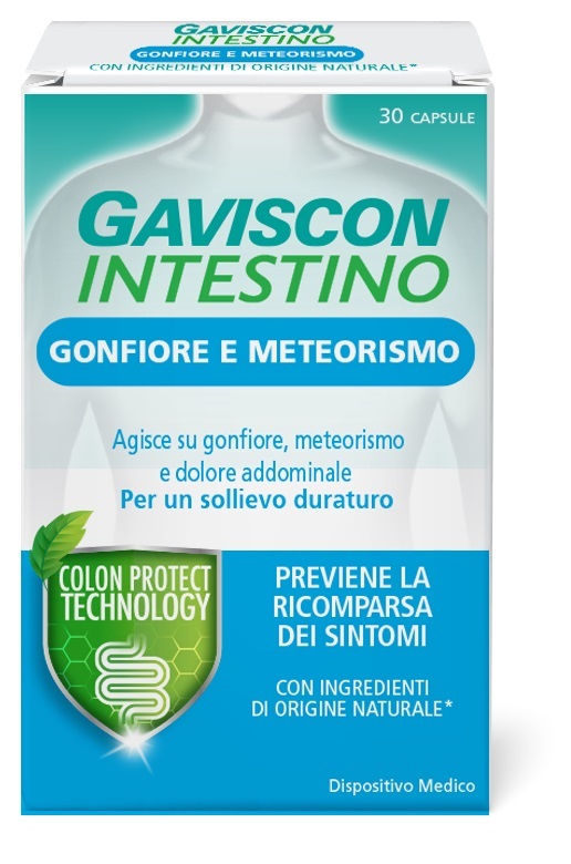 GAVISCON INTESTINO GONFIORE E METEORISMO 30 CAPSULE - pharmaluna