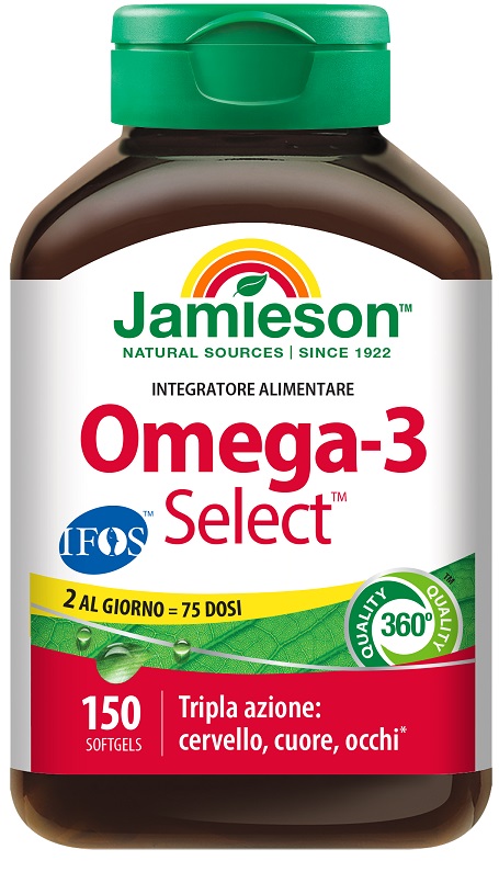 JAMIESON OMEGA 3 SELECT IFOS 150 SOFTGEL SENZA GLUTINE NATURALMENTE PRIVO DI LATTOSIO - pharmaluna