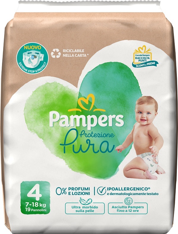 PAMPERS PROTEZIONE PURA MAXI PANNOLINI 19 PEZZI - pharmaluna