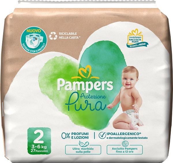 PAMPERS PROTEZIONE PURA MINI PANNOLINI 27 PEZZI - pharmaluna