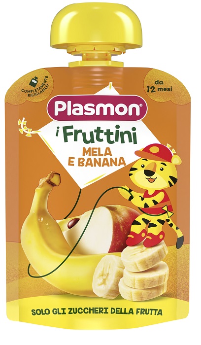 PLASMON OMOGENEIZZATO POUCH MELA BANANA 130 G - pharmaluna