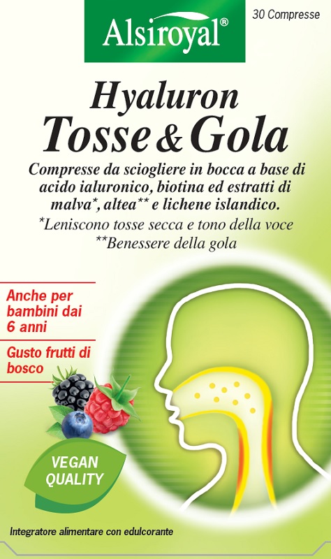 HYALURON TOSSE&GOLA 30 COMPRESSE - pharmaluna