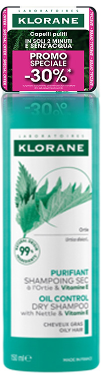 KLORANE SHAMPOO SECCO ORTICA 150 ML OFFERTA SPECIALE - pharmaluna