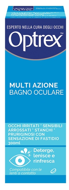 OPTREX MULTI AZIONE BAGNO OCULARE 300ML + OCCHIERA FLESSIBILE - pharmaluna