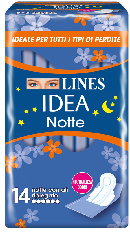 LINES IDEA NOTTE CON ALI RIPIEGATE 14 PEZZI - pharmaluna