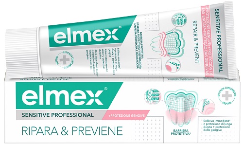 DENTIFRICIO ELMEX SENSITIVE RIPARA & PREVIENE 75 ML - pharmaluna