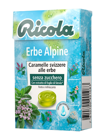 RICOLA ERBE ALPINE SENZA ZUCCHERO 50 G - pharmaluna