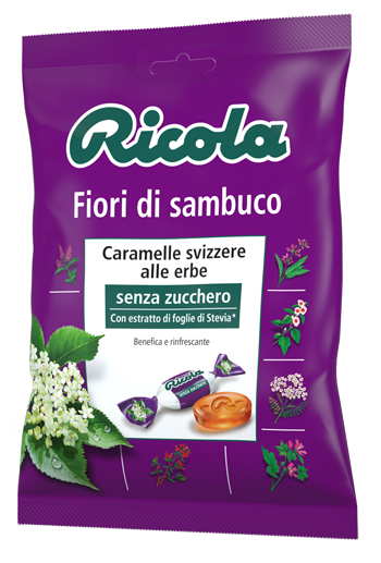 RICOLA FIORI DI SAMBUCO SENZA ZUCCHERO 70 G - pharmaluna