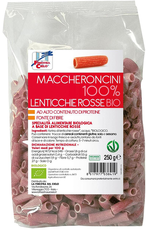 MACCHERONCINI LENT RO100% BIO - pharmaluna