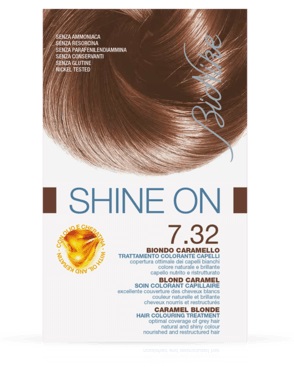 BIONIKE SHINE ON TRATTAMENTO COLORANTE CAPELLI BIONDO CARAMELLO 7.32 - pharmaluna