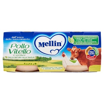 MELLIN OMOGENEIZZATO POLLO VITELLO CON VERDURE 2 X 80 G - pharmaluna