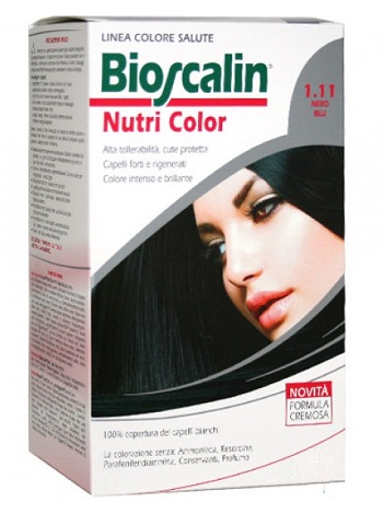 BIOSCALIN NUTRI COLOR 1,11 NERO BLU SINCROB 124 ML - pharmaluna