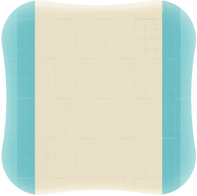 MEDICAZIONE SPECIALE ATTIVA CON IDROCOLLOIDE CON BORDI SMUSSATI COMFEEL PLUS 10X10 CM 10 PEZZI - pharmaluna