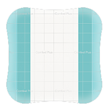 MEDICAZIONE SPECIALE ATTIVA TRASPARENTE CON IDROCOLLOIDE COMFEEL PLUS 10X10 CM 10 PEZZI - pharmaluna