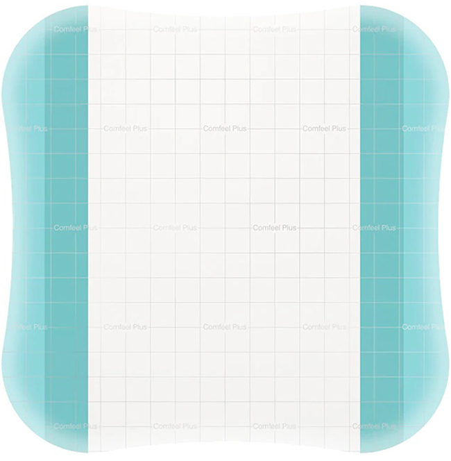 MEDICAZIONE SPECIALE ATTIVA TRASPARENTE CON IDROCOLLOIDE COMFEEL PLUS 20X20 CM 5 PEZZI - pharmaluna