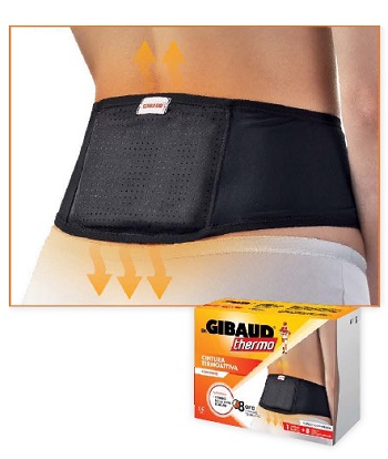 GIBAUD CINTURA TERMOATTIVA  RIUTILIZZABILE + 8 CEROTTI AUTORISCALDANTI - pharmaluna