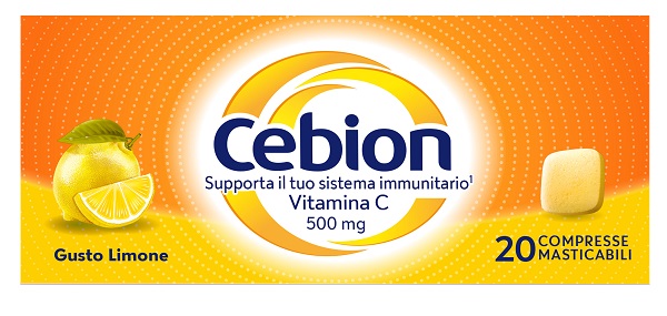 CEBION MASTICABILE LIMONE VITAMINA C 500 MG 20 COMPRESSE - pharmaluna
