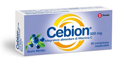 CEBION MASTICABILE MIRTILLO VITAMINA C 500 MG 20 COMPRESSE - pharmaluna