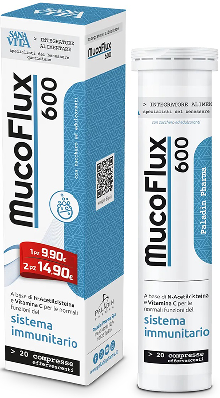 SANAVITA MUCOFLUX 600 20 CAPSULE EFFERVESCENTI - pharmaluna