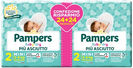 PAMPERS BABY DRYDUO DWCT MINI X 48 PEZZI - pharmaluna
