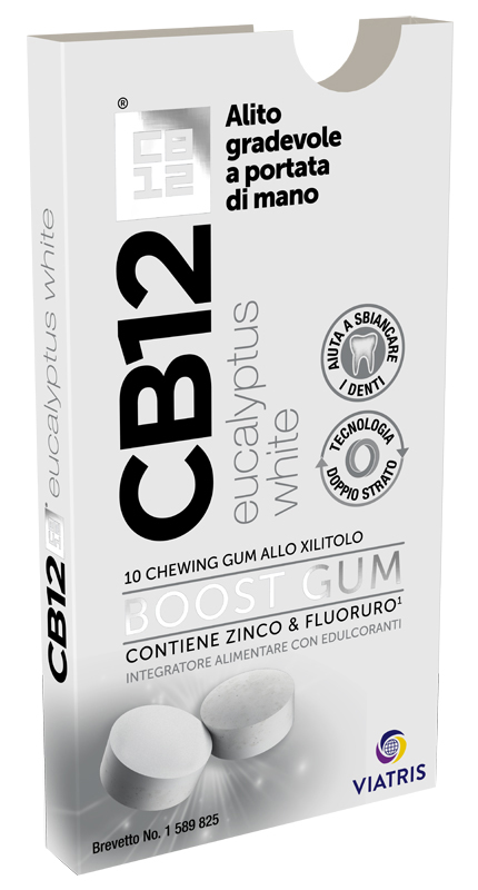 CB12 BOOST EUCALYPTUS WHITE 10 CHEWING GUM - pharmaluna