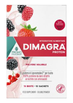 DIMAGRA PROTEIN RED FRUIT 10 BUSTE - pharmaluna
