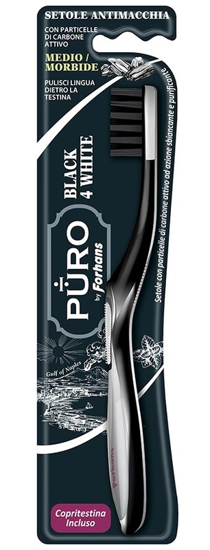 FORHANS SPAZZOLINO BLACK4WHITE SETOLE CARBONE - pharmaluna
